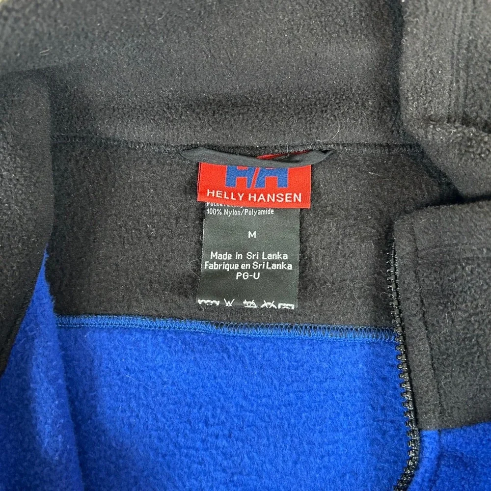 Vintage Helly Hansen Men's Fleece Vest Blue Black Full Zip Mock Neck PG-U Size M